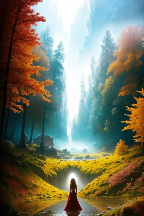 1girl, (masterpiece) , (best quality) , (incredible digital artwork) , atmospheric scene inspired by a Peter Jackson fantasy , breathtaking landscape, Birmingham, Tremendous forests, Crude valleys, awe-inspiring structures, diverse and vibrant characters, engaging in a pivotal moment, dramatic lighting, vivid colors, intricate details, expertly capturing the essence of an epic cinematic experience