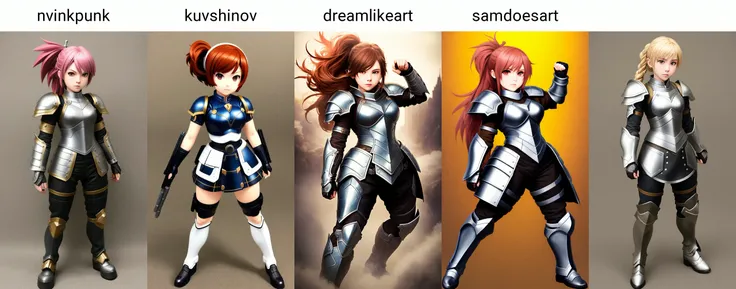 nvinkpunk,
,best quality,masterpiece,highly detailed,ultra-detailed,
1girl,full body, full armor, female kinght,fighting stance,