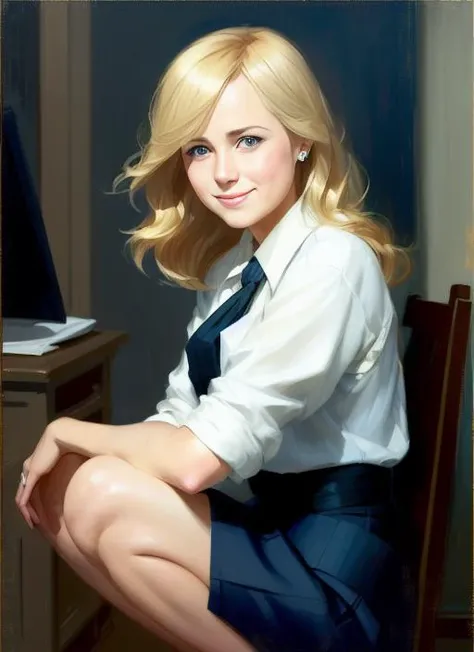 (blonde hair:1.1), (medium hair:0.9), (blue eyes:1.1), eyeshadow, beautiful young girl, (office lady:1.2), (white shirt: 1.2), (black miniskirt: 1.3), (wet clothes:0.6), (squatting:1.2), (smiling:1.2), (no panties:0.9), (perfect body:1.2), (front view:0.9), (young face skin:0.8), (medium breast:1.1), (naked breast:0.8), (no bra:0.9), (sexy:1.1), professional majestic oil painting by Mikhail Vrubel, (Atey Ghailan:1.2), (by Jeremy Mann:0.9), (Greg Manchess:1.2), (WLOP:1.2), (Charlie Bowater:0.9), (realistic:1.2), trending on ArtStation, trending on CGSociety, Intricate, High Detail, (beautiful:1.2), (soft lighting:1.1), (sharp focus:1.1), (looking at viewer:1.2), dramatic, photorealistic, black background, masterpiece, best quality