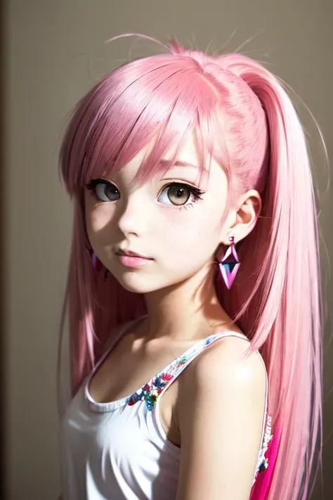 1girl, ((anime screencap)), pink_hair,bare_shoulders, closed_mouth, earrings, long_hair, looking_at_viewer, solo, upper_body, (((masterpiece))), ((best quality)), (extremely detailed), watercolor, illustration, depth of field, sketch, dark intense shadows, sharp focus, soft lighting, hdr, colorful, good composition