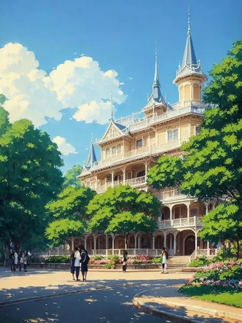 _modelshoot style, (extremely detailed CG unity 8k wallpaper), full shot body photo of the most beautiful artwork in the world, magic castle, professional majestic impressionism oil painting by Waterhouse, John Constable, Ed Blinkey, Atey Ghailan, Studio Ghibli, by Jeremy Mann, Greg Manchess, Antonio Moro, trending on ArtStation, trending on CGSociety, Intricate, High Detail, dramatic, makoto shinkai kyoto, trending on artstation, trending on CGsociety