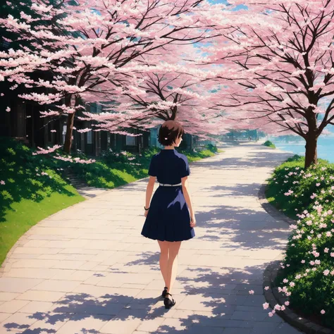 _modelshoot style, (extremely detailed CG unity 8k wallpaper), full shot body photo of the most beautiful girl in the world, beautiful ((cherry blossom tree)), professional majestic impressionism oil painting by Waterhouse, John Constable, Ed Blinkey, Atey Ghailan, Studio Ghibli, by Jeremy Mann, Greg Manchess, Antonio Moro, trending on ArtStation, trending on CGSociety, Intricate, High Detail, dramatic, makoto shinkai kyoto, trending on artstation, trending on CGsociety