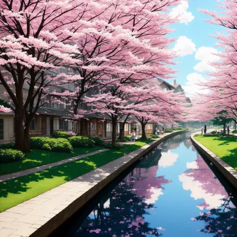 _modelshoot style, (extremely detailed CG unity 8k wallpaper), full shot body photo of the most beautiful girl in the world, beautiful ((cherry blossom tree)), professional majestic impressionism oil painting by Waterhouse, John Constable, Ed Blinkey, Atey Ghailan, Studio Ghibli, by Jeremy Mann, Greg Manchess, Antonio Moro, trending on ArtStation, trending on CGSociety, Intricate, High Detail, dramatic, makoto shinkai kyoto, trending on artstation, trending on CGsociety