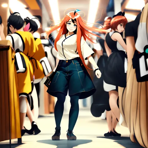 Anime, Woman standing, digital art, concept art, kyoto animation, murata range, kawaii, yoshitaka amano, studio lighting, manga, bright colors, beautiful, high contrast, gradation, jean giraud, rule of thirds __scenario-scfi__ (crazy eyes:1) (crazy smile:1) (crazy face:1) (wlop:1) <lora:johnsondesuv15-320-e1:0.6> <lora:crazyExpressions:1> <lora:wlopStyleLora_30Epochs:0.8>
