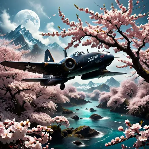 Nereo López photo of a Douglas Hopkins Macrogasmic cherry blossom print with highly Corsair Captain