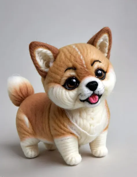 w00len <lora:WoolifySDXLv1:1.2>, a photorealistic close up picture of a cute Shiba Inu dog made out of wool and yarn, yarn, (highly detailed:1.0),(masterpiece, best quality, realistic, detailed:1.1)