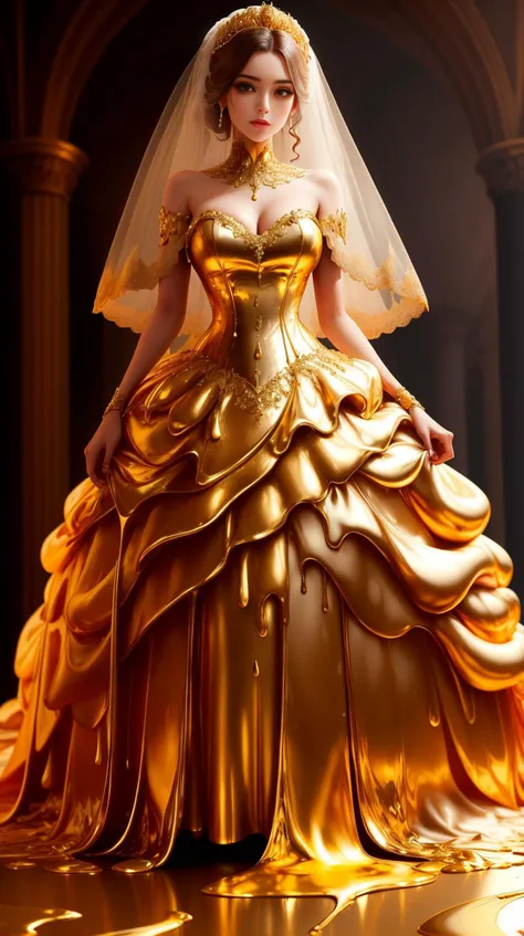 CheeseOnTopStyle Gold cheese, wedding dress <lora:CheeseOnTopStyle:0.9>, masterpiece, best quality