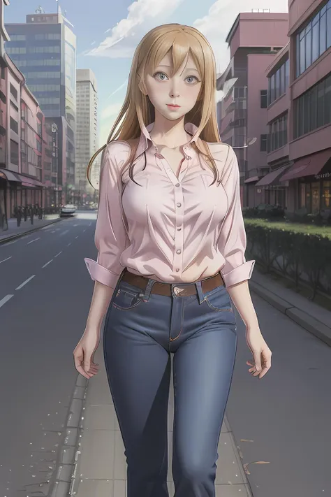 cv_rina walking, blouse, jeans, realistic portrait, highly detailed, city background
<lora:CV_Rina:1>