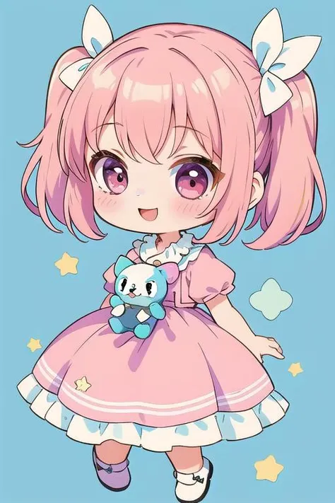 ultra detail,best quality,masterpiece, 1girl,chibi ,many stuffed toy,happy, <lora:chibi style:0.7> <lora:UFOCACTHER_SD15_V4:0.7>UFOCACTHER,candy background