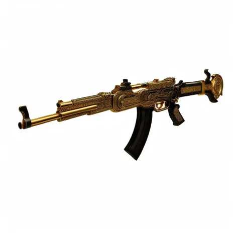 a goldcarvingcd gun, <lora:goldcarvingcd-000007:1.0>, high quality, masterpiece, realistic, photorealistic, long-focus, simple background,