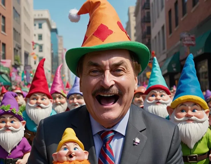 , , Movie moment featuring Mikelindell Person, as they lead a parade of animated garden gnomes through a city, shot with a magical, (vibrant palette:1.34), emphasizing tiny leaders with tall hats. <lora:MyPillow Mike Lindell SDXL - Trigger is Mikelindell Person:1>
Movie moment starring ${nme} Person, as they participate in an Olympic event for penguin waddling, captured on an ice rink, showcasing hilarious and chilly missteps.|Film sequence with ${nme} Person, desperately trying to tame a flock of flying spaghetti monsters in the middle of Rome, emphasizing the comedic blending of myth and reality.|Movie scene where ${nme} Person opens a door to discover an alternate universe made entirely of rubber ducks, shot with bright yellows, highlighting squeaky surprises.|Film moment featuring ${nme} Person, joining a rock band of time-traveling dinosaurs, captured on a prehistoric stage, showcasing wild and roaring rhythms.|Movie sequence starring ${nme} Person, mistakenly casting a spell that turns every piece of furniture into a chatty companion, shot in a cozy living room, emphasizing uproarious furniture discussions.|Film scene with ${nme} Person, trying to sell ice creams in the Sahara desert to mirage-induced customers, captured under the scorching sun, highlighting comedic desert dilemmas.|Movie moment where ${nme} Person competes in a hide-and-seek championship against chameleons, shot in vibrant forests, showcasing humorous camouflage challenges.|Film sequence starring ${nme} Person, as they accidentally become the favorite pet of an alien overlord, captured in an extraterrestrial mansion, emphasizing comedic pet pampering.|Movie scene with ${nme} Person, orchestrating a musical concert for a choir of howling werewolves, shot under a full moon, showcasing harmonious howls.|Film moment where ${nme} Person tries to return a haunted vacuum cleaner that keeps sucking up ghosts, captured in an old dusty store, emphasizing spooky cleaning misadventures.|Movie sequence starring ${nme} Person, attending a school for ninjas, but every move results in slapstick hilarity, shot in a misty dojo, showcasing klutzy kung fu.|Film scene with ${nme} Person, navigating a maze where the walls keep changing into giant jigsaw puzzles, highlighting bewildering and puzzling challenges.|Movie moment featuring ${nme} Person, as they lead a parade of animated garden gnomes through a city, shot with a magical, vibrant palette, emphasizing tiny leaders with tall hats.|Film sequence where ${nme} Person is convinced they've turned invisible (but haven't) and goes about town causing unintentional comedic mischief.|Movie scene starring ${nme} Person, having a debate with a particularly stubborn and philosophical talking potato, shot in a rustic kitchen, showcasing tuberous talk.|Film moment with ${nme} Person, riding a roller coaster that suddenly takes off and flies around the world, emphasizing exhilarating and comedic airborne adventures.|Movie sequence where ${nme} Person discovers their shower can change the weather outside, leading to unpredictable and humorous meteorological outcomes.|Film scene featuring ${nme} Person, as they attempt to wrangle a horde of disco-loving zombies back into their graves, shot under a shimmering disco ball, showcasing groovy grave moves.|Movie moment with ${nme} Person, opening a box only to have it continuously pour out an endless stream of glitter, shot with sparkling close-ups, highlighting glittery chaos.}
