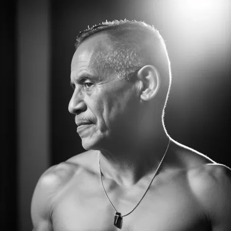 canetaazul, (square jaw), (extremely muscular), hasselblad, kipaki, bokeh, hyperrealistic, dramatic lighting, art by photohelper, black and white, (((full body shoot)))