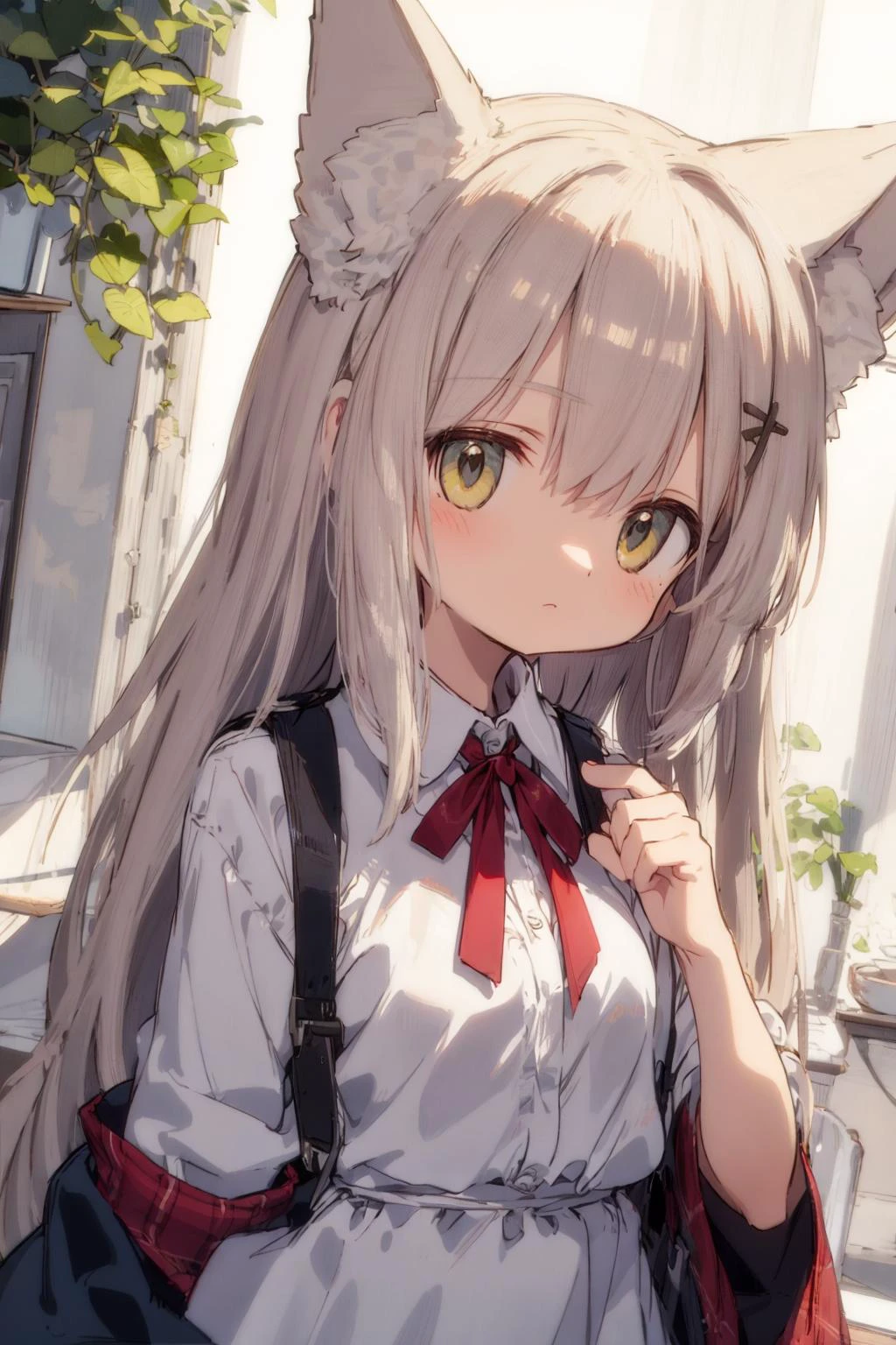 cute fox girl, upper body