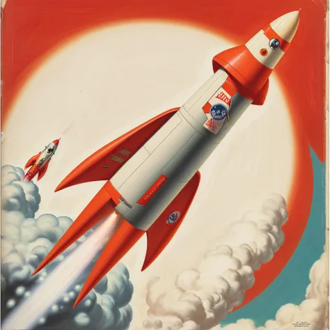<lora:Pulp_Cover_Art_SD1.5:1> pulp cover art, rocket launch