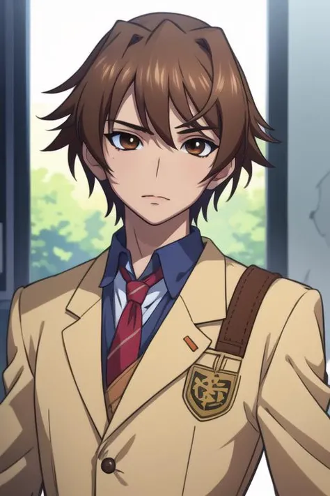 masterpiece, best quality, photorealistic, 1boy, solo, male focus, looking at viewer, upper body, depth of field, <lora:takeya_iizuka:0.68>, takeya_iizuka, brown hair, brown eyes, dalmatian costume, , High definition