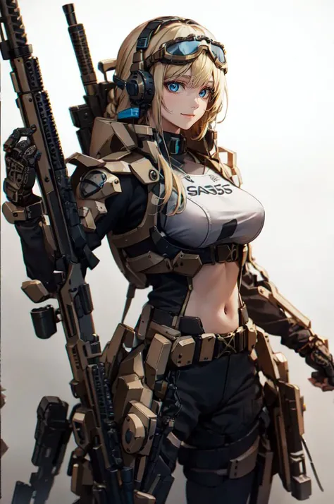 <lora:0300 Individual soldier exoskeleton armor suit_v1:0.9> ruanyi0300, armor, belt, gloves, mecha, robot, goggles, holding weapon, m4 carbine, assault rifle, holding gun,, absurdres, ultra detailed, masterpiece, best quality, aesthetic, detailed,, solo, soft smile, light smile,
katya1, 1girl, blue eyes, very long hair, blonde hair, long blonde hair, french braid, bangs, medium breasts,