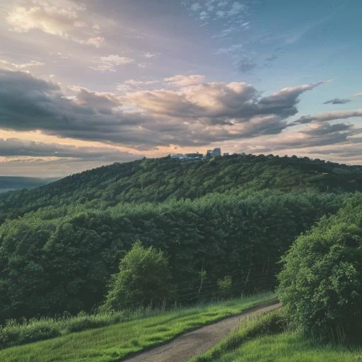 blue sky, building, bush, city, cloud, cloudy sky, day, field, forest, grass, hill, horizon, house, landscape, mountain, mountainous horizon, nature, no humans, ocean, outdoors, path, power lines, river, road, scenery, sky, sunset, tree
