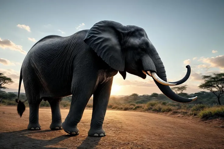 elephant walking, (realistic:1.5), <lora:EdobElephant_v1.0.8>, realistic, (masterpiece:1.3), (best quality:1.3), beautiful, (intricate details), unity 8k wallpaper, ultra detailed, beautiful, aesthetic, perfect lighting, <lora:add_detail:0.25>