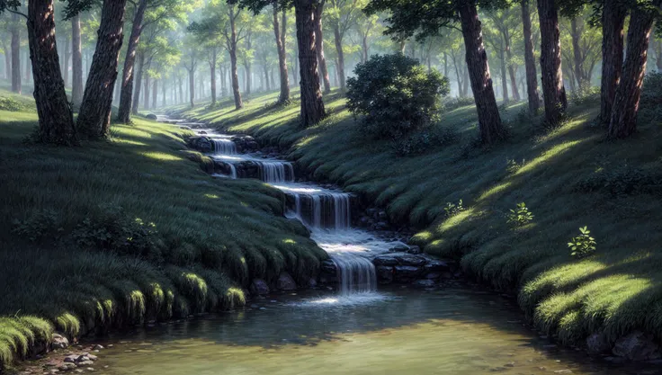 ((masterpiece:1.4,best quality)),
jungle, high trees, creek
high detail, abundant, 8k, high detail, wallpaper,
<lora:more_details:1.5>