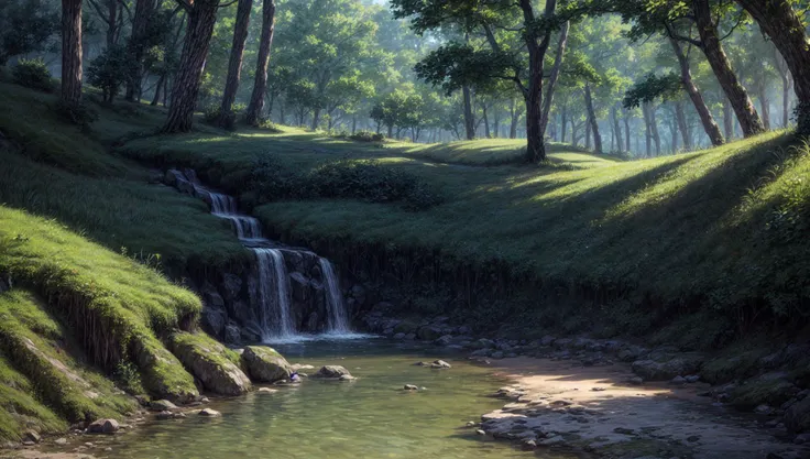 ((masterpiece:1.4,best quality)),
jungle, high trees, creek
high detail, abundant, 8k, high detail, wallpaper,
<lora:more_details:1.5>