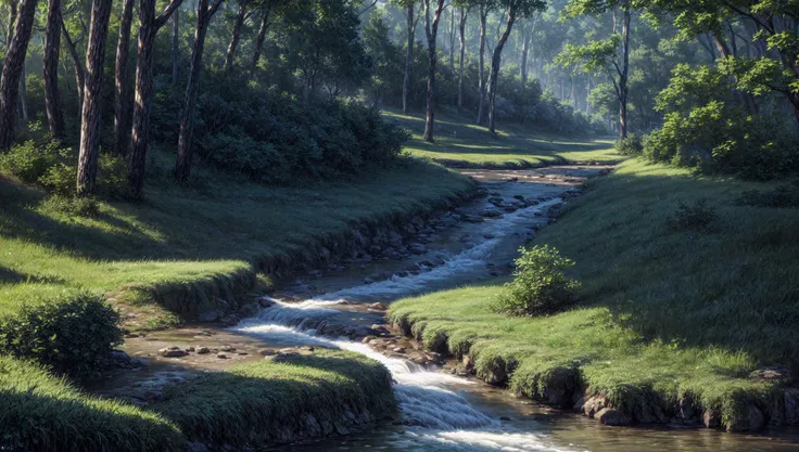 ((masterpiece:1.4,best quality)),
jungle, high trees, creek
high detail, abundant, 8k, high detail, wallpaper,
<lora:more_details:1.5>