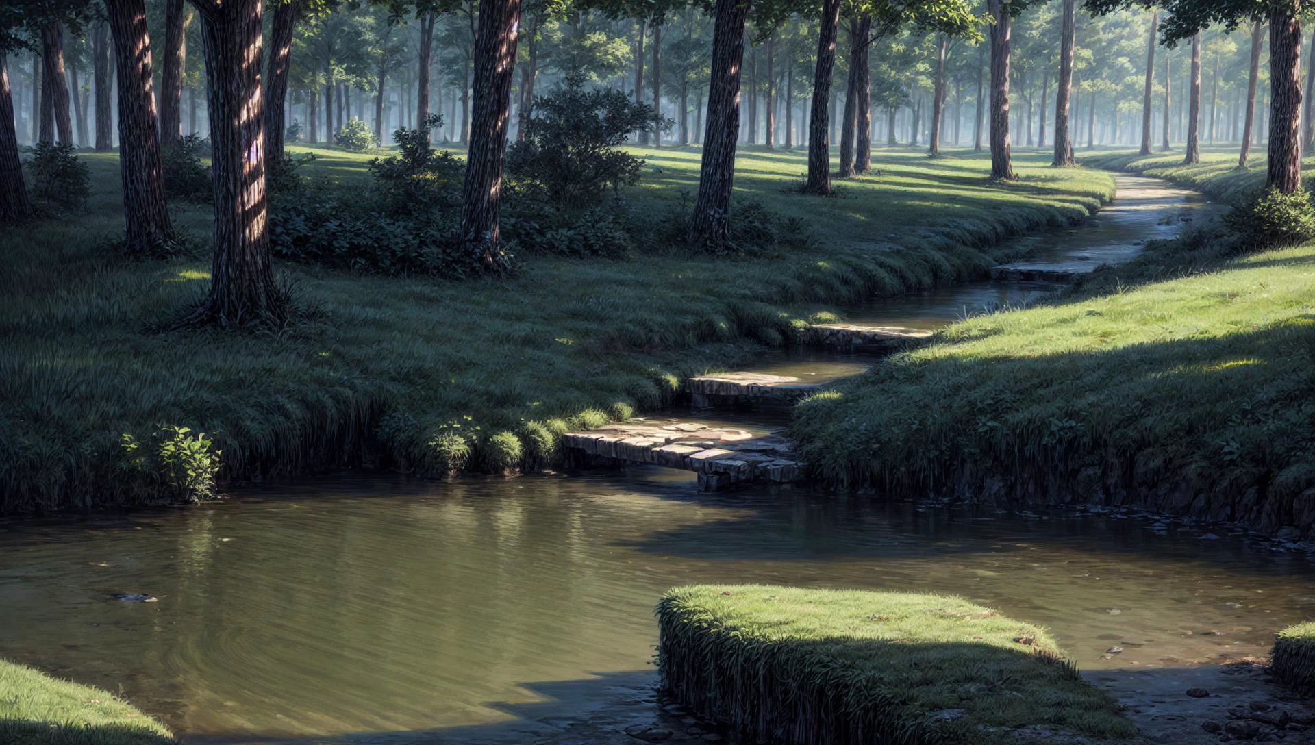 ((masterpiece:1.4,best quality)),
jungle, high trees, creek
high detail, abundant, 8k, high detail, wallpaper,
<lora:more_details:1.5>