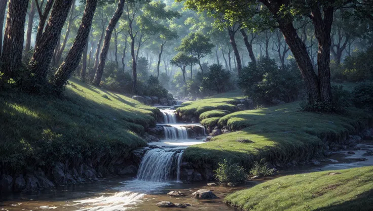 ((masterpiece:1.4,best quality)),
jungle, high trees, creek
high detail, abundant, 8k, high detail, wallpaper,
<lora:more_details:1.5>
