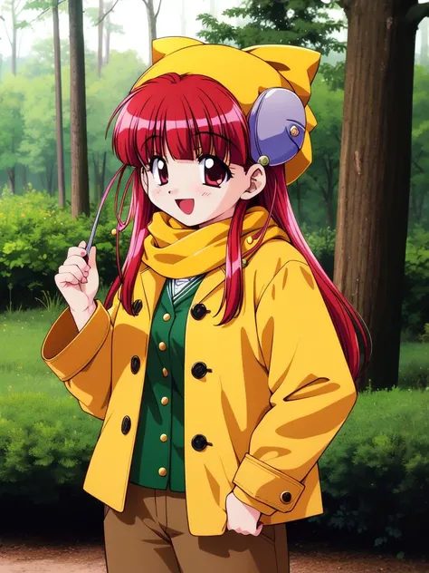 <lora:RISE_Nanako:0.8> Nanako, 1girl, solo, fur hat, yellow scarf, green coat, brown pants, happy, standing, forest, cowboy Shot,
masterpiece, high quality, very_high_resolution, large_filesize, full color,