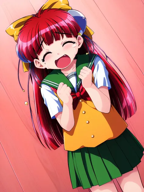 <lora:RISE_Nanako:1> Nanako, 1girl, solo, tears, school uniform, skirt, closed eyes, dutch angle, fang, open mouth, crying
masterpiece, high quality, very_high_resolution, large_filesize, full color,