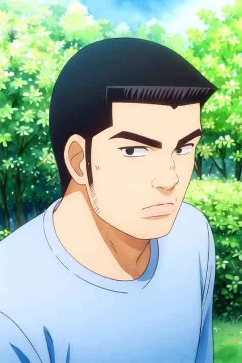 masterpiece, best quality, , 1boy, solo, male focus, looking at viewer, upper body, , (watercolor illustration, soft pastel colors:1.1), , <lora:takeo_gouda:0.70>, takeo_gouda, black hair, black eyes