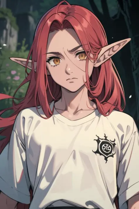 masterpiece, best quality, high quality, 1boy, solo, male focus, looking at viewer, upper body, <lora:gloxinia_nanatsu_no_taizai:0.72>, gloxinia_nanatsu_no_taizai, red hair, pointy ears, long hair, yellow eyes, wings, , tank top