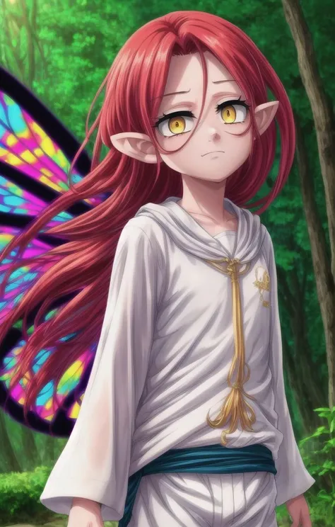 ((masterpiece:1.4, best quality)), (full shot:1.4),
1 boy, (adorabel boy),(cute face:1.2), details, cute, handsome boy, looking_to_the_side
more details in eyes, multiple details, eyeshadow, faint smile, forest, tunic, naval hidden
<lora:gloxinia_nanatsu_no_taizai:0.6>, gloxinia_nanatsu_no_taizai, red hair, pointy ears, long hair, yellow eyes, wings, fairy, white harem pants
<lora:more_details:0.5>, <lora:眼睛双:0.6>