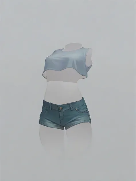 <lora:xl_invisible person(a3):1.5>, (transparent, invisible person:1.5), no body, score_9, score_8_up, score_7_up, score_6_up, score_5_up, Crop Top, Navel, Short Shorts