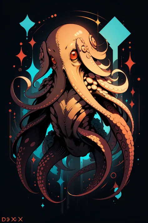 <lora:d3x3d-L:1> d3x3d style octopus