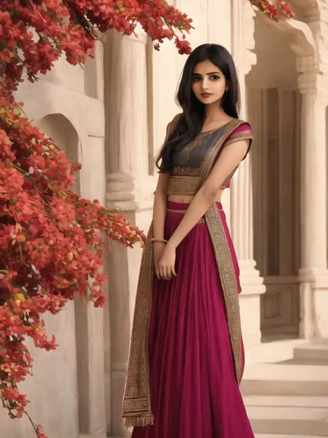 Lchxnxa, dark skinned indian girl, saris worn with choli tops, lehenga worn with choli, duatta scarf