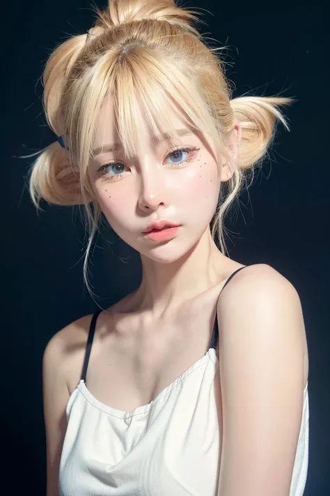 1girl, twintails, blonde hair, (white camisole), denim shorts, (isolated on dark-grey background:1.2), dynamic pose, (soft lighting:1.2), shot on Canon EOS 5D, <lora:pang3pongV1-000007:0.6>, best quality, ultra high res, (photorealistic:1.4), masterpiece, real life skin, hyper real, perspective, detailed beautiful eyes and detailed face,