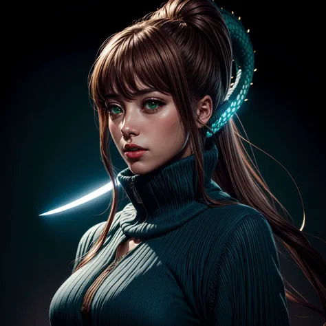 (Monika, green eyes, ponytail, gorgeous face, very long hair, perfect body), (mysterious:1.3), ultra-realistic mix fantasy,(1 giant eastern dragon:1.3) behind a woman holding a glowing sword,void energy diamond sword, in the style of dark azure and light azure, mixes realistic and fantastical elements, vibrant manga, uhd image, glassy translucence, vibrant illustrations, ultra realistic, head jewelly, jewelly, shawls,light In eyes, red eyes, portrait, firefly, bokeh, mysterious, fantasy, cloud, abstract, colorful background, night sky, flame, very detailed, high resolution, sharp, sharp image, 4k, 8k, masterpiece, best quality, magic effect, (high contrast:1.4), dream art, diamond, skin detail, face detail, eyes detail, mysterious colorful background, dark blue themes, <lora:DetailEnhancer:0.8>, <lora:DDLC:0.7>