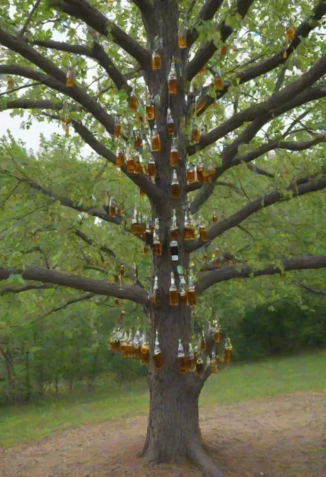 tree, beer tree, growing bottled beer
