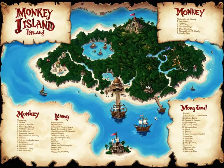 map of monkey island, game