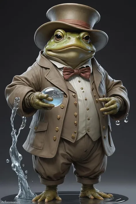 [ (character art by Artgerm:1.0) and Claude Monet::18], professional, water, Fatigued (a bunch of transparent haul!:1.2) , dressed in Toad-style costume, Grim, Gouache Art, studio lighting, matte skin
