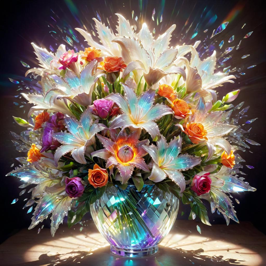 There is a vase with flowers in it on a table - SeaArt AI