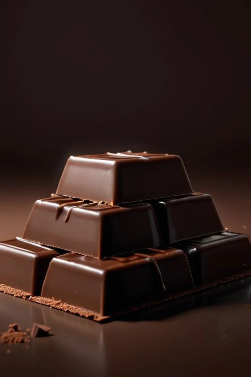 chocolate, glow, hyperrealism, hyperdetalization, cinematic, high detail, simple background