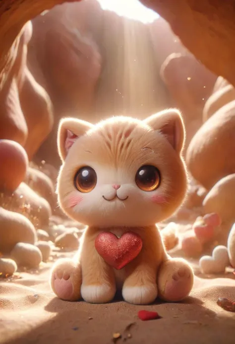 35mm photograph, film, bokeh, professional, beautiful, in the background sits an adorable cute plushie orange tabby cat, sitting in a sunbeam, inside antelope canyon, beautiful curvy water carved rock walls, hyperrealistic, super realistic, sharp focus, 32k, (((masterpiece))) (((ultimate quality))), exquisite beauty, highiest texture resolution, photorealistic, fantasy setting, epic composition, ral-smlvltnpls