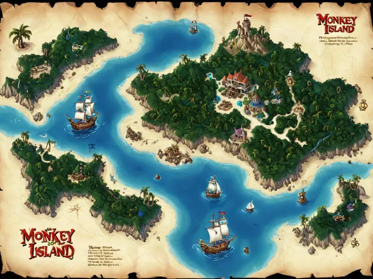 map of monkey island, game