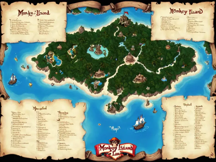 map of monkey island, game