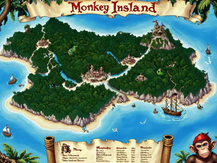 map of monkey island, game