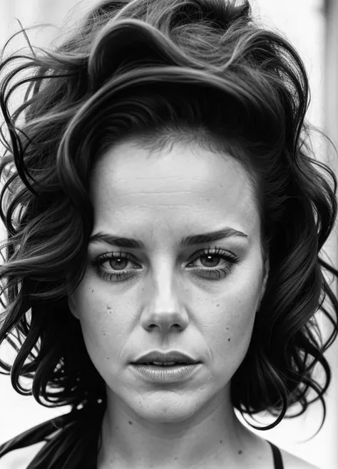 close up portrait of abbiecornish-ti , by Flora Borsi, style by Flora Borsi, bold, bright colours, ((Flora Borsi)), by Michael Kenna