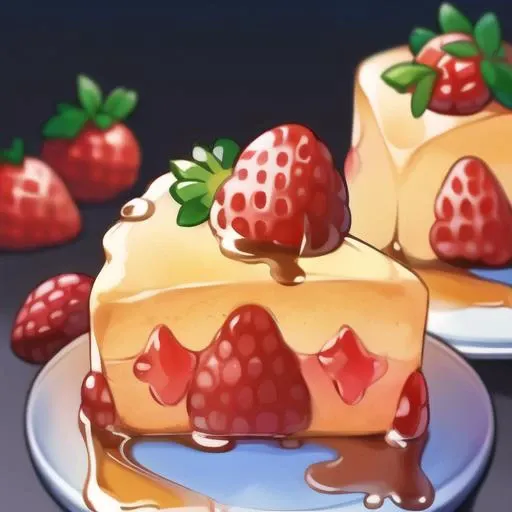 <lora:stylized foods:1> stylized foods, art by fod5tle, strawberry short cake