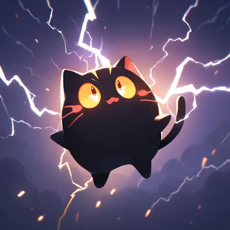 score_9, score_8_up, score_7_up, best quality, high quality, source_anime, animal, cute adorable elemental cat, lightning bolt <lora:Style_cheshire-Elementalist:0.7> 3l3m3ntl