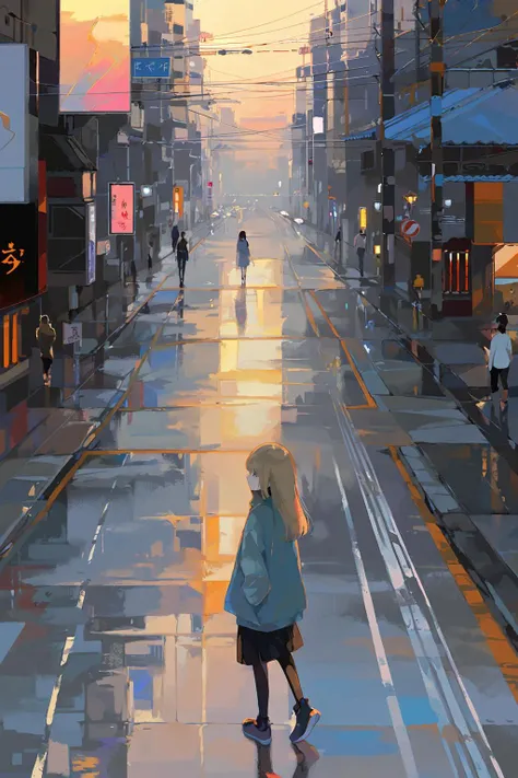 masterpiece,best quality,ultra detailed,by hyatsu,(1girl:1.2),girl walking on street,facing viewer,female focus,
